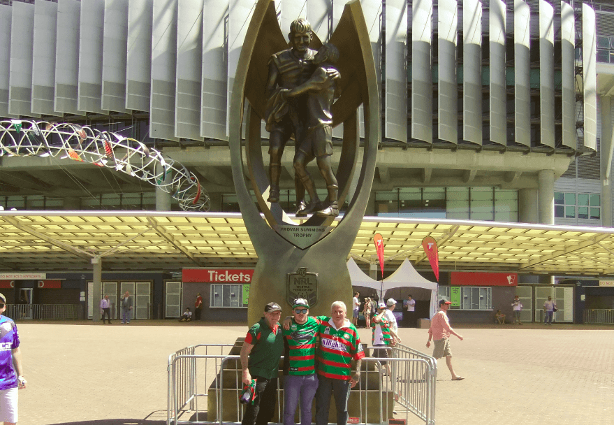2014 South Sydney grand final with brother Tom and son Todd
